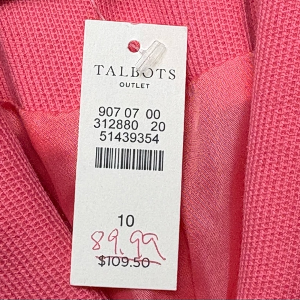 NEW Talbots Cotton Knit Blazer Jacket Size 10 Coral Lined Back Vent Classic - Picture 11 of 11